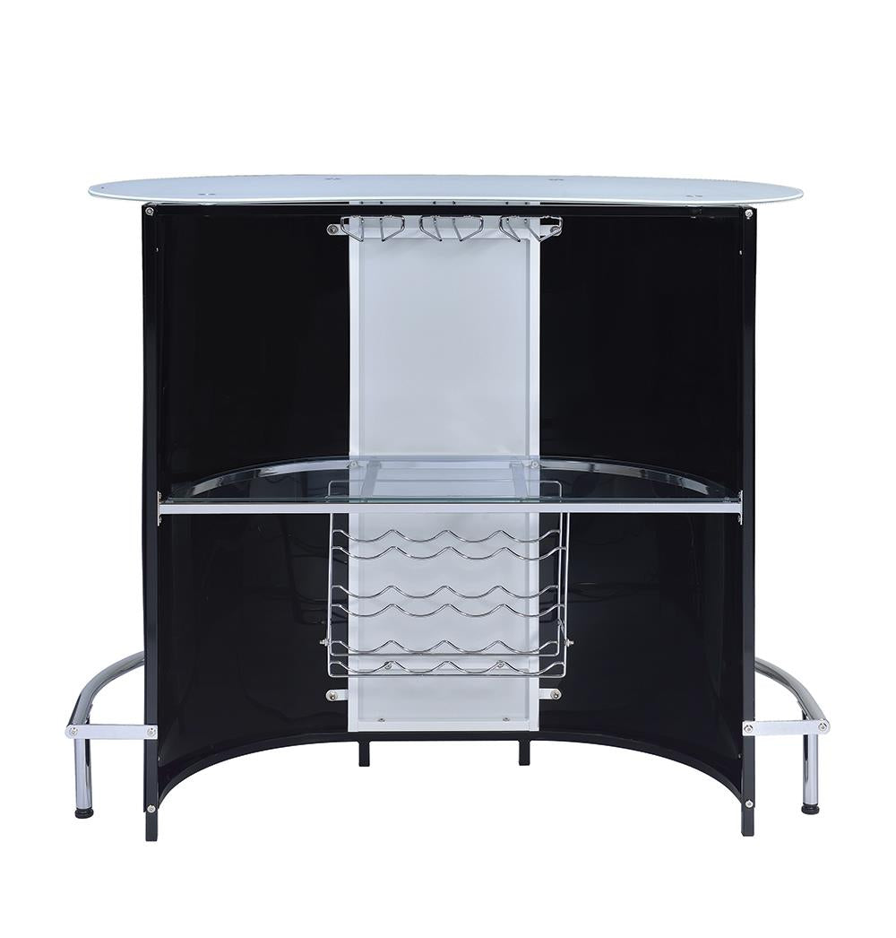 1-shelf Bar Unit Glossy Black and White - What A Room