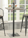 Square Bar Table Dark Elm and Matte Black - What A Room
