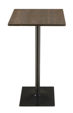 Square Bar Table Dark Elm and Matte Black - What A Room
