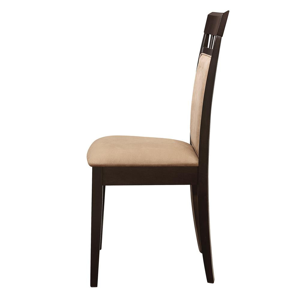 Gabriel Upholstered Side Chairs Cappuccino and Tan (Set of 2) - What A Room