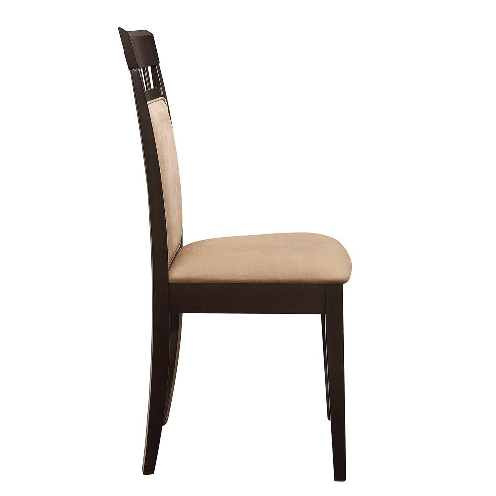 Gabriel Upholstered Side Chairs Cappuccino and Tan (Set of 2) - What A Room