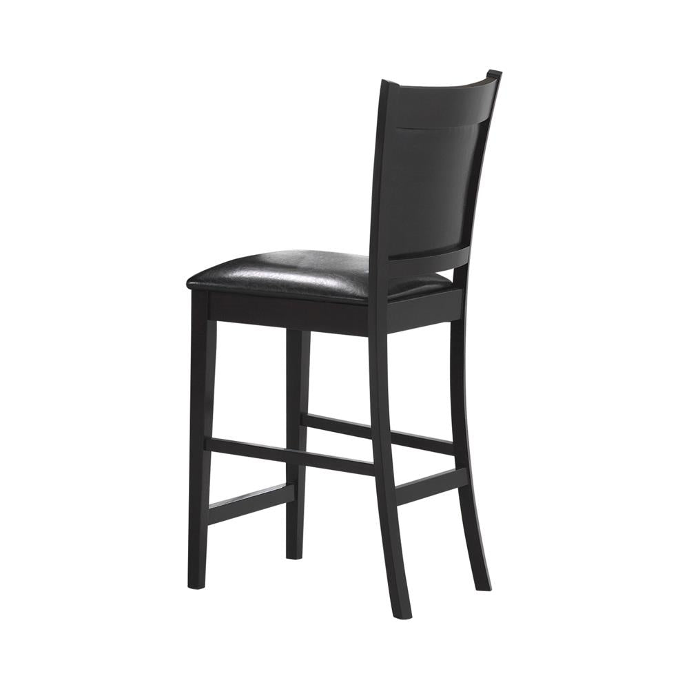 Jaden Upholstered Counter Height Stools Black and Espresso (Set of 2) - What A Room