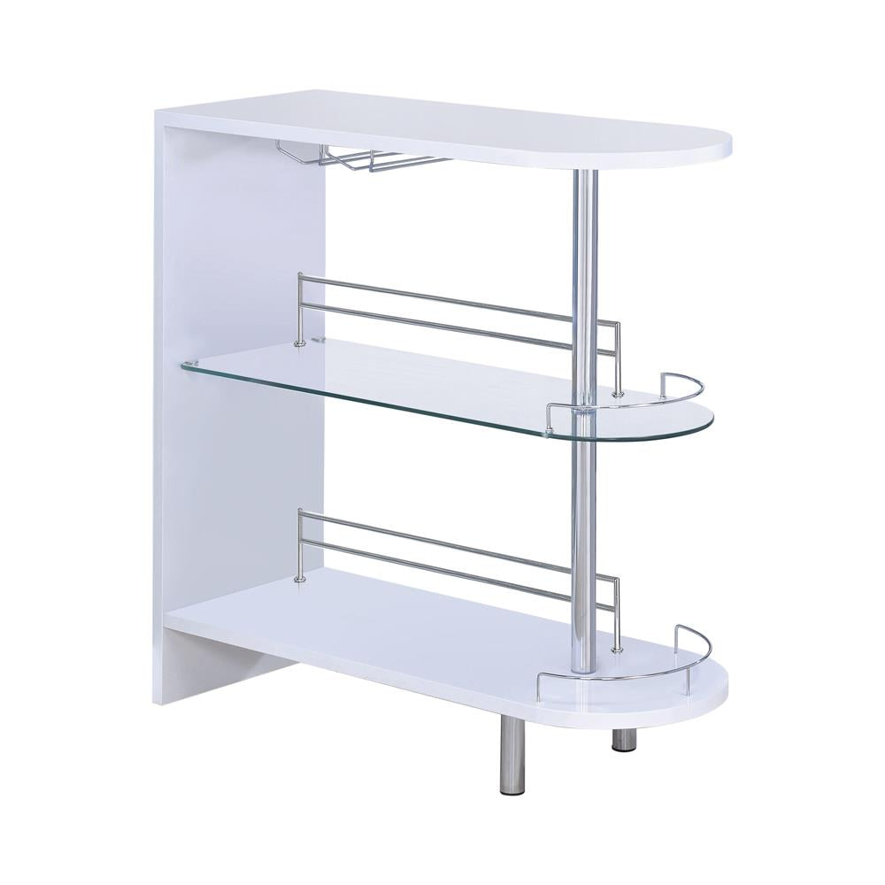 3-tier Bar Table Glossy White and Clear - What A Room