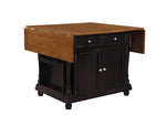 Slater 2-drawer Kitchen Island with Drop Leaves Brown and Black - What A Room