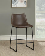 Armless Counter Height Stools Two-tone Brown and Black (Set of 2) - What A Room