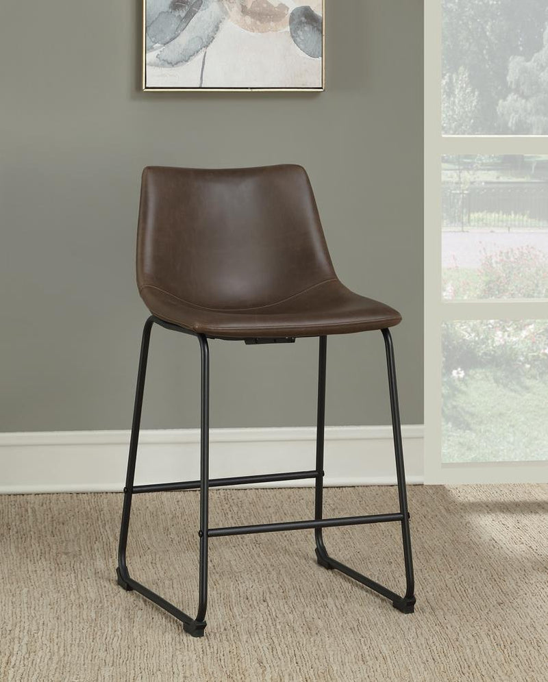 Armless Counter Height Stools Two-tone Brown and Black (Set of 2) - What A Room