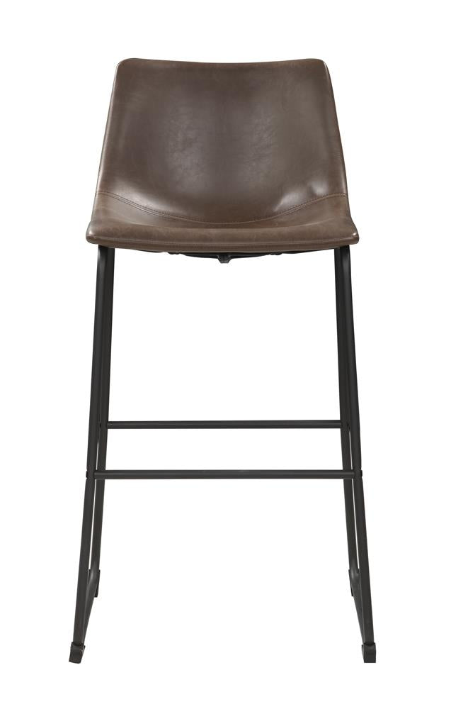 Armless Bar Stools Two-tone Brown and Black (Set of 2) - What A Room