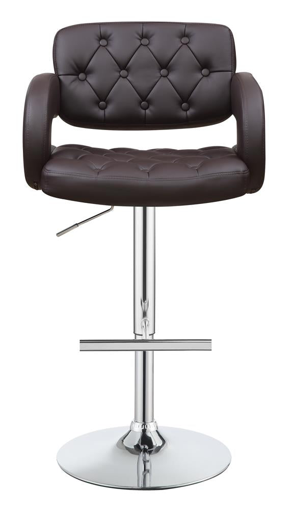 29″ Adjustable Height Bar Stool Chrome and Brown - What A Room