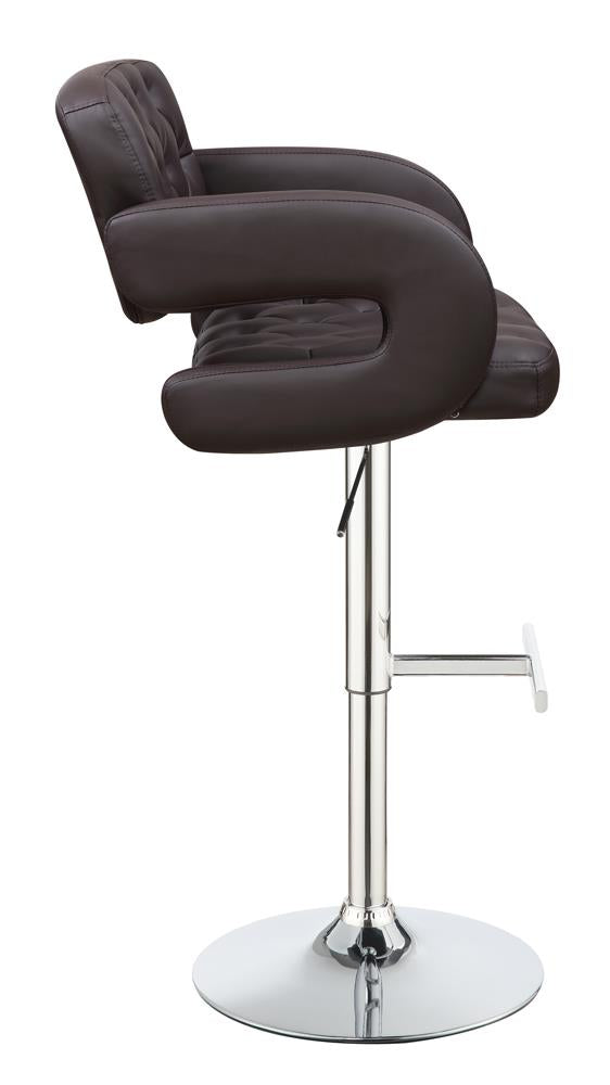 29″ Adjustable Height Bar Stool Chrome and Brown - What A Room