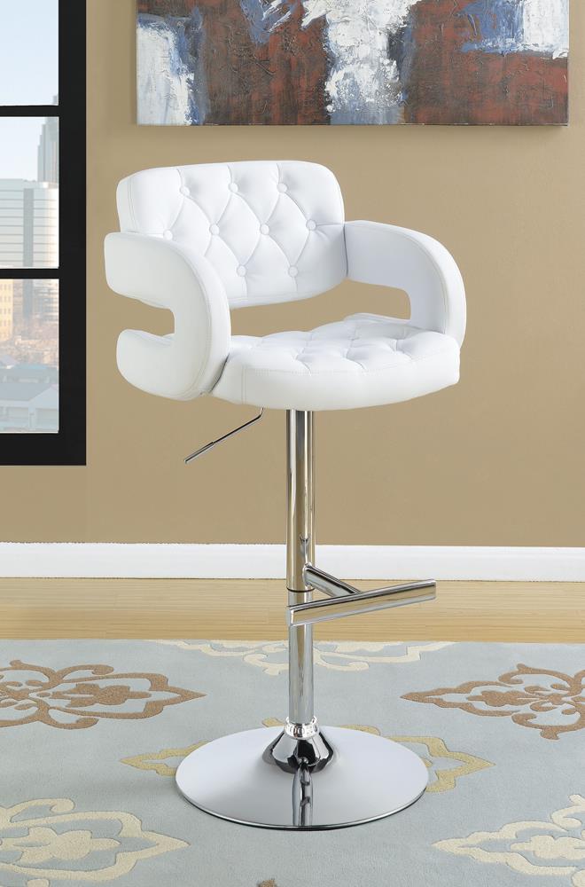 29″ Adjustable Height Bar Stool Chrome and White - What A Room