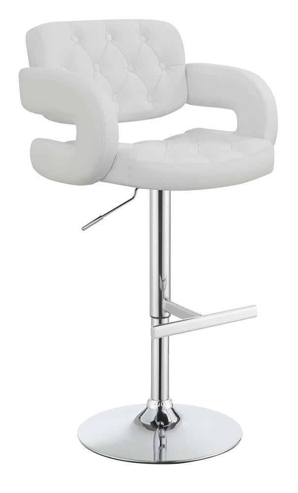 29″ Adjustable Height Bar Stool Chrome and White - What A Room