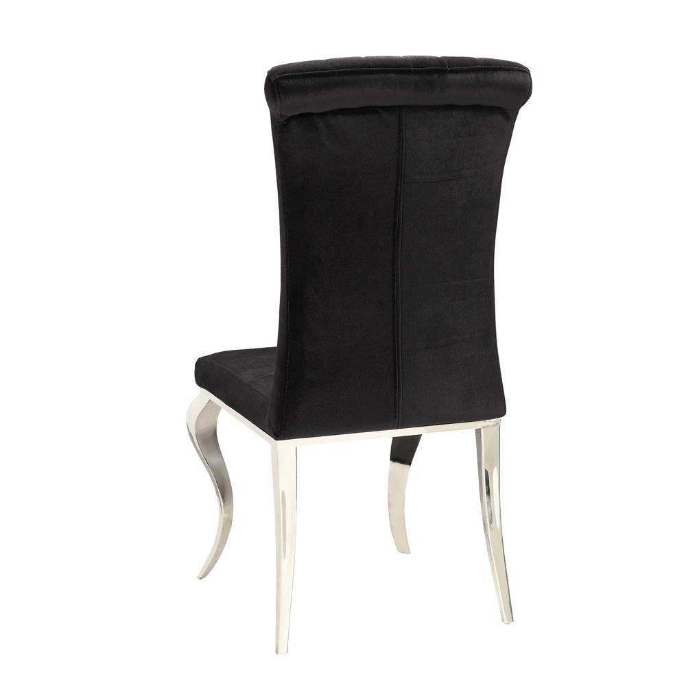 Carone Upholstered Side Chairs Black and Chrome (Set of 4) - What A Room