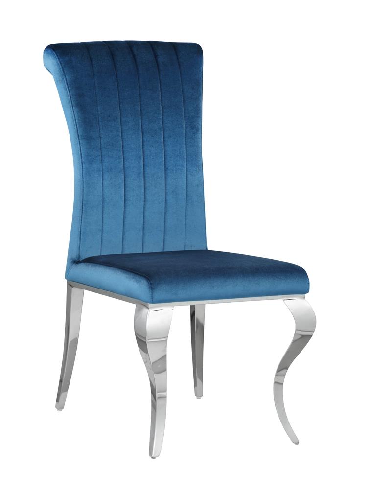 Carone Upholstered Side Chairs Teal and Chrome (Set of 4) - What A Room