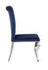 Carone Upholstered Side Chairs Ink Blue and Chrome (Set of 4) - What A Room