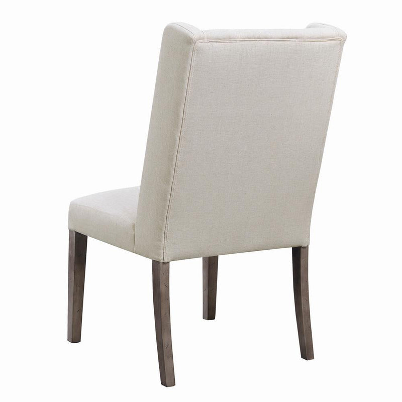 Tufted Side Chairs Dark Brown and Beige (Set of 2) - What A Room