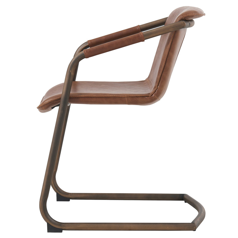 Indy PU Dining Side Chair Rubbed Gold Frame - What A Room