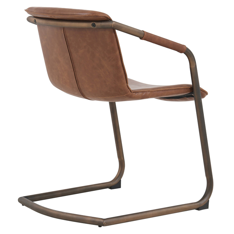 Indy PU Dining Side Chair Rubbed Gold Frame - What A Room