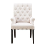 Phelps Upholstered Arm Chair Beige and Smokey Black - What A Room