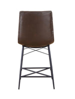 Upholstered Tufted Counter Height Stools Brown (Set of 2) - What A Room