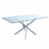 Carmelo X-shaped Dining Table Chrome and Clear - What A Room
