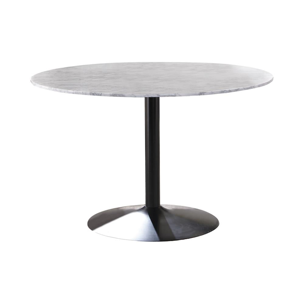 Bartole Round Dining Table White and Matte Black - What A Room