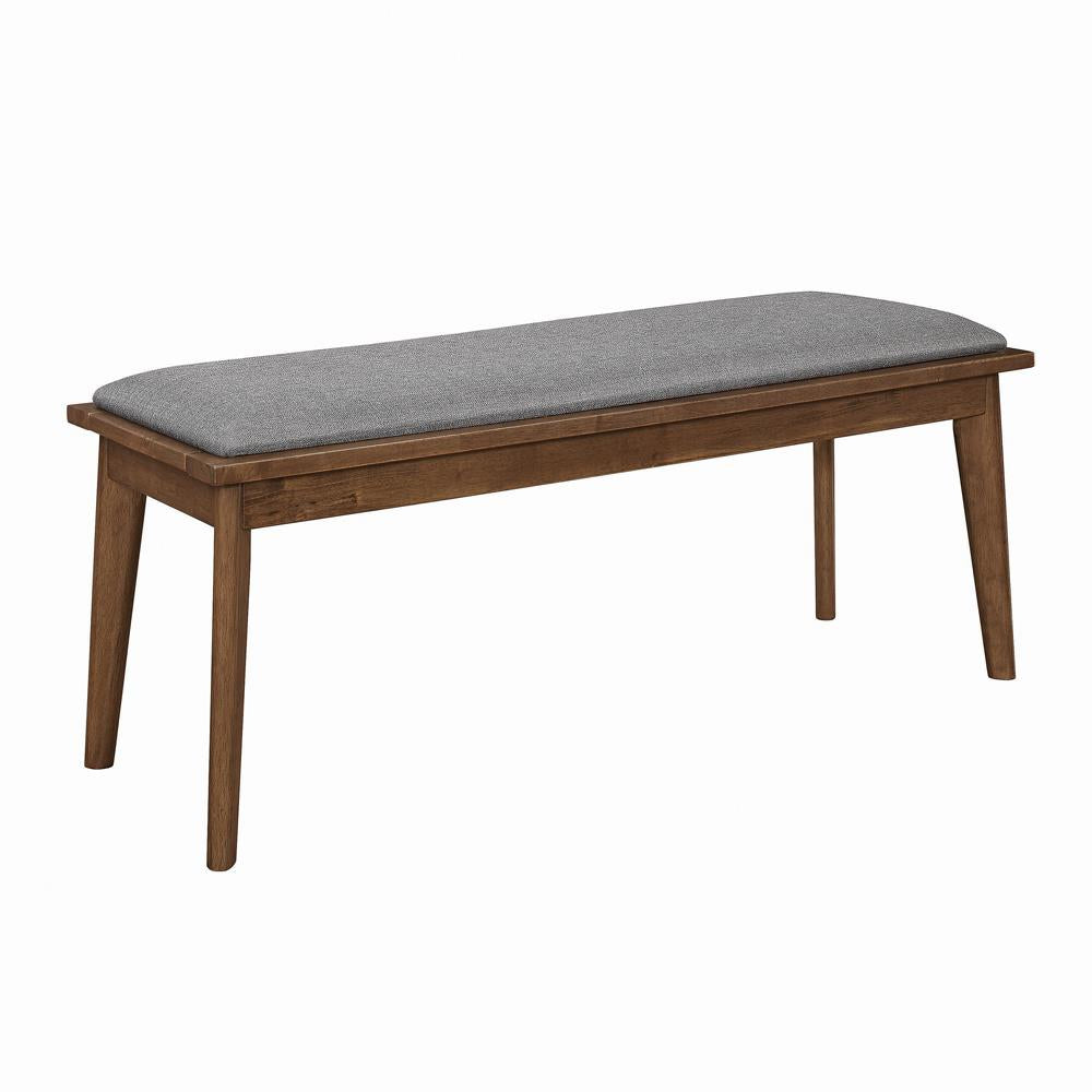 Alfredo Upholstered Dining Bench Grey and Natural Walnut - What A Room