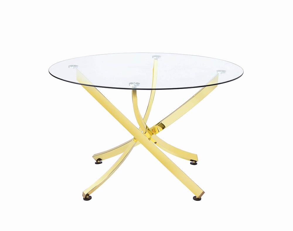 Chanel Round Dining Table Brass and Clear - What A Room