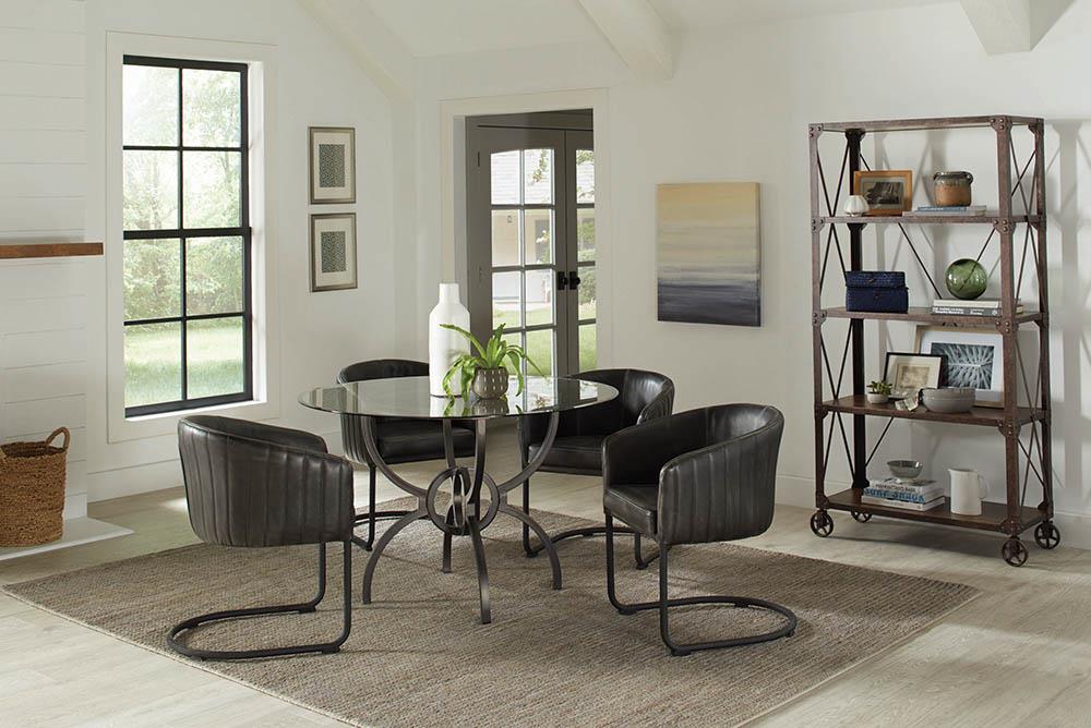 Aviano Upholstered Dining Chair Anthracite and Matte Black - What A Room