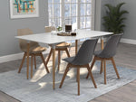 Breckenridge Rectangle Dining Table Matte White and Natural Oak - What A Room