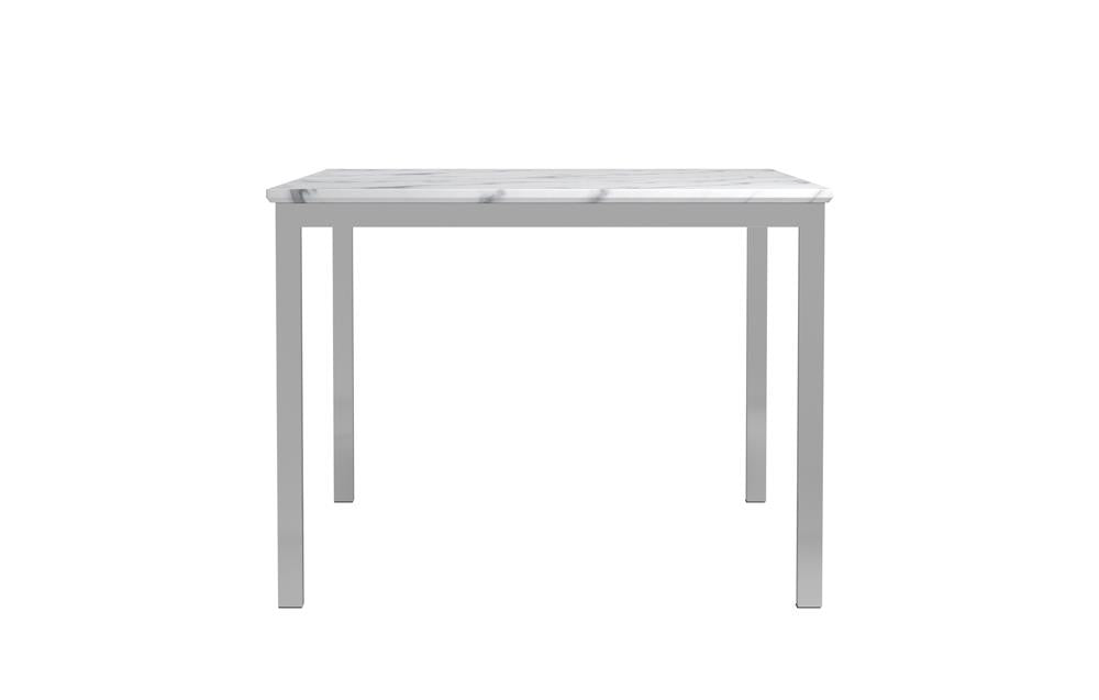 Athena Rectangle Dining Table with Marble Top Chrome - What A Room