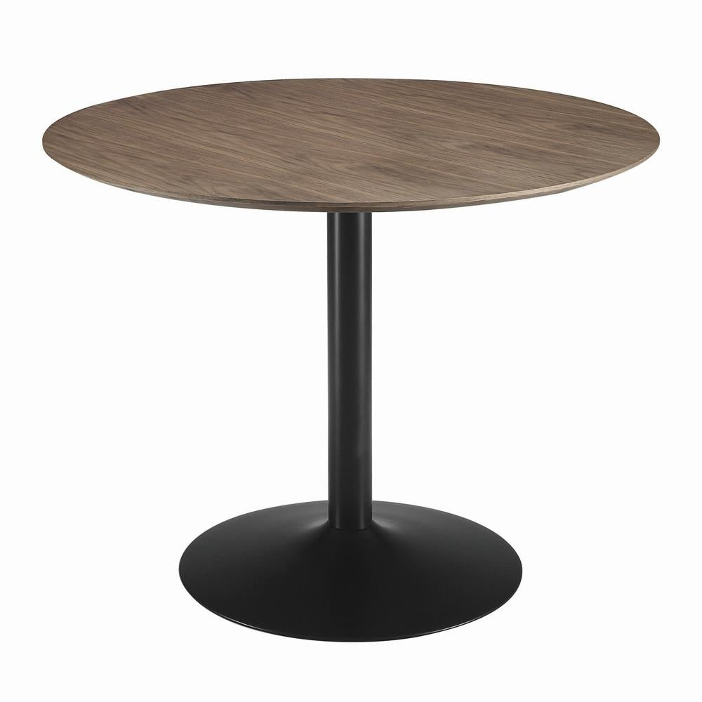 Clora Round Dining Table Walnut and Black - What A Room