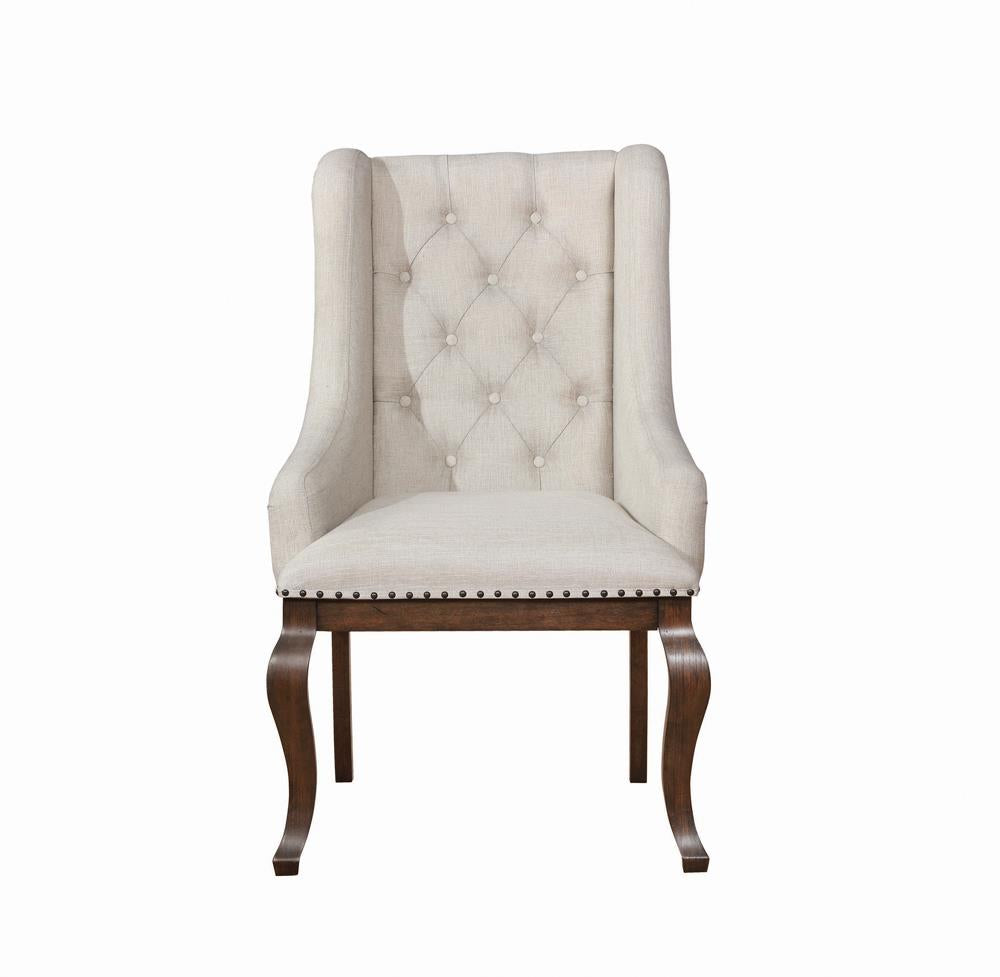 Brockway Cove Tufted Arm Chairs Cream and Antique Java (Set of 2) - What A Room