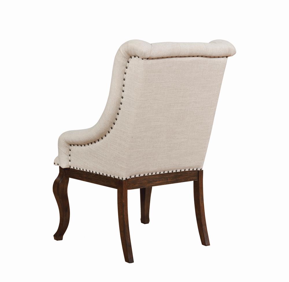 Brockway Cove Tufted Arm Chairs Cream and Antique Java (Set of 2) - What A Room