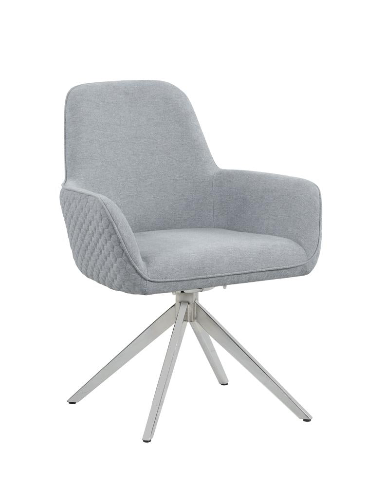 Abby Flare Arm Side Chair Light Grey and Chrome - What A Room