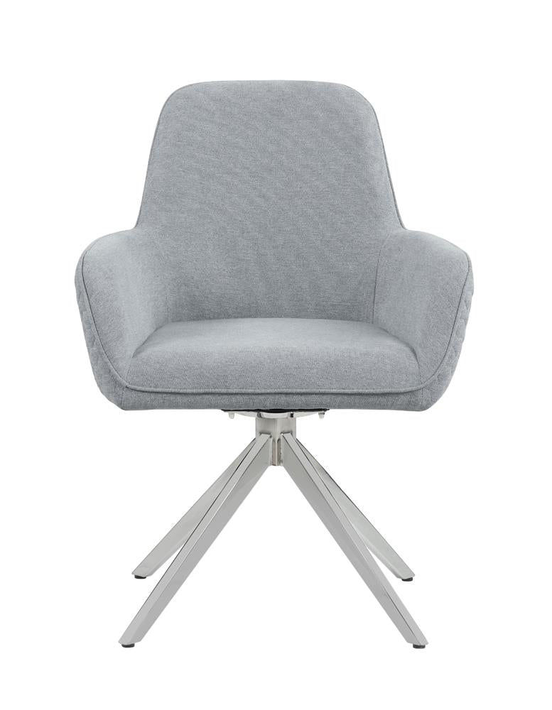 Abby Flare Arm Side Chair Light Grey and Chrome - What A Room