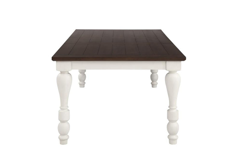 Madelyn Dining Table with Extension Leaf Dark Cocoa and Coastal White - What A Room