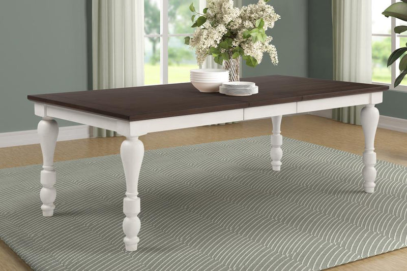 Madelyn Dining Table with Extension Leaf Dark Cocoa and Coastal White - What A Room
