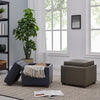 Cameron Square Bonded Leather Ottoman w/ tray - What A Room