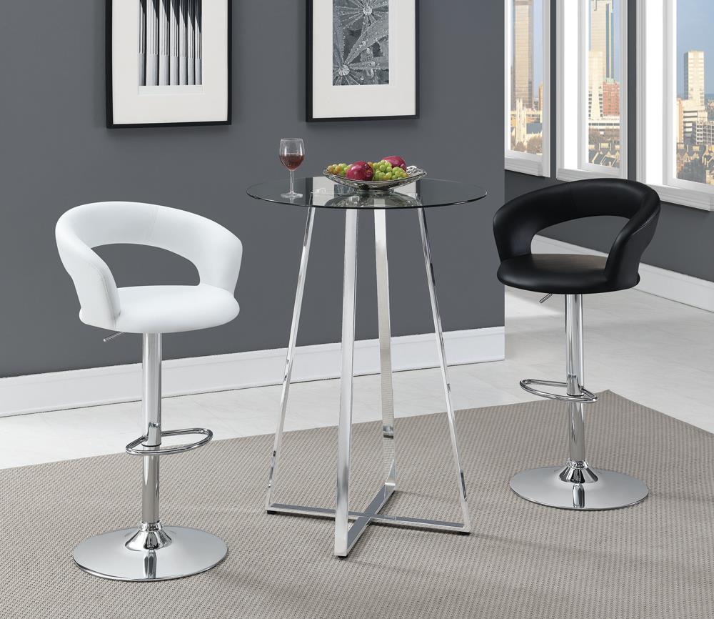 29″ Adjustable Height Bar Stool Black and Chrome - What A Room