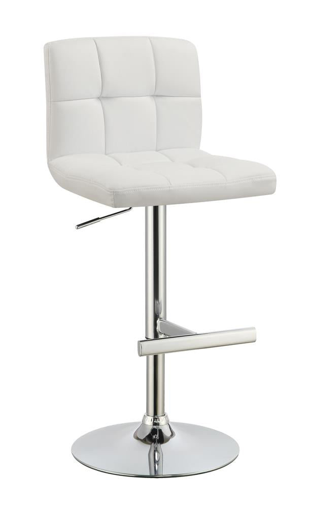 Adjustable Height Bar Stools Chrome and White (Set of 2) - What A Room