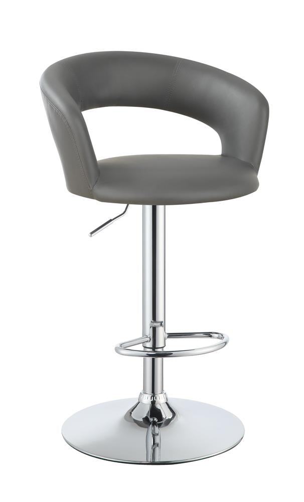 29″ Adjustable Height Bar Stool Grey and Chrome - What A Room