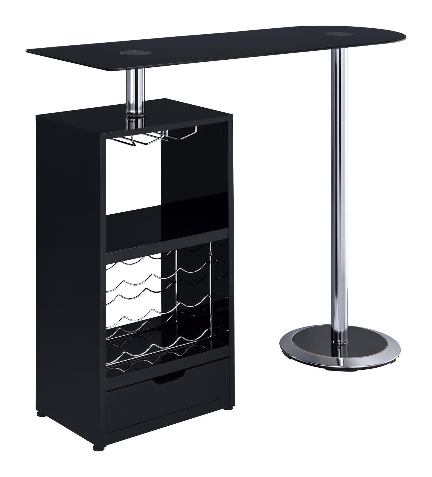 1-drawer Bar Table Glossy Black - What A Room