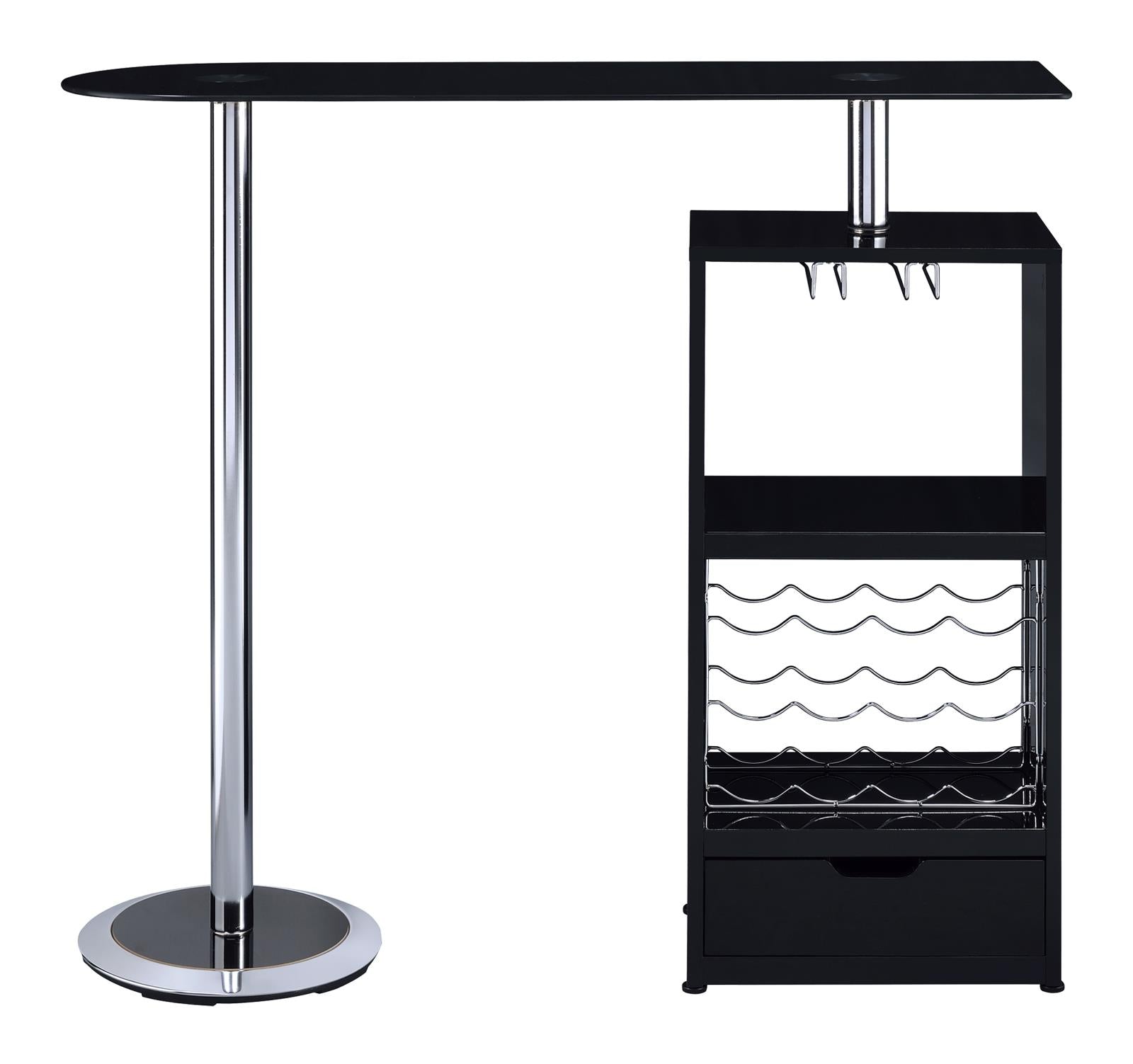 1-drawer Bar Table Glossy Black - What A Room