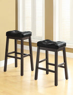 Upholstered Bar Stools Black and Cappuccino (Set of 2) - What A Room