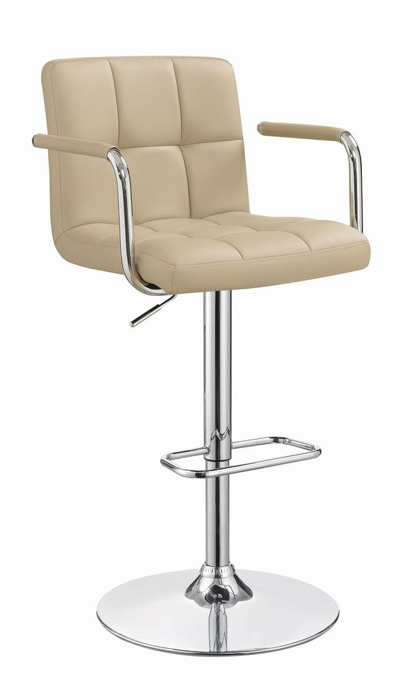 Adjustable Height Bar Stool Beige and Chrome - What A Room