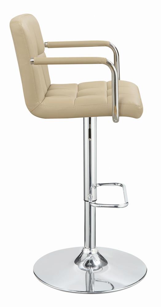 Adjustable Height Bar Stool Beige and Chrome - What A Room