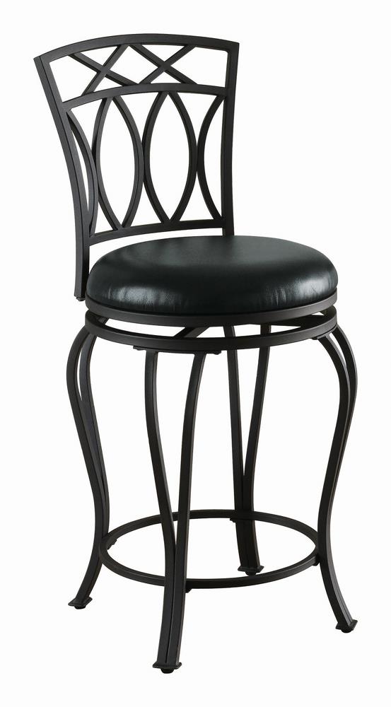 Upholstered Swivel Counter Height Stool Black - What A Room