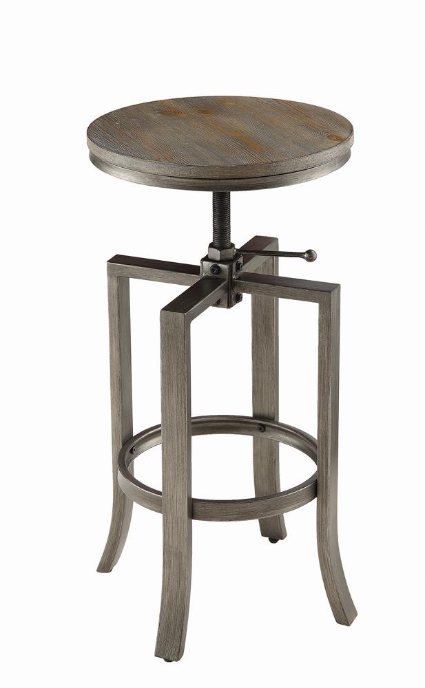 Adjustable Height Swivel Bar Stools Brushed Nutmeg and Slate Grey (Set of 2) - What A Room