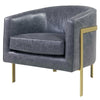 Harrod PU Accent Arm Chair Gold Legs - What A Room
