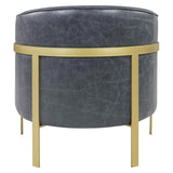 Harrod PU Accent Arm Chair Gold Legs - What A Room